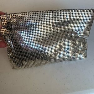 Vintage silver chain mail mesh evening clutch